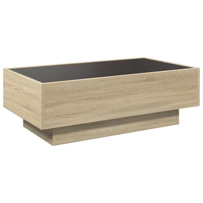 Table basse avec LED chêne sonoma 90x50x30 cm bois d'ingénierie - Photo n°8