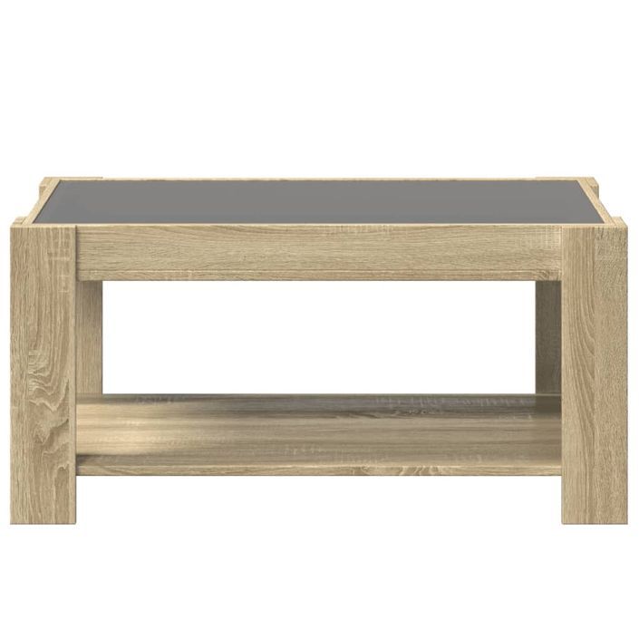 Table basse avec LED chêne sonoma 93x53x45 cm bois d'ingénierie - Photo n°6