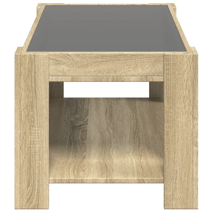 Table basse avec LED chêne sonoma 93x53x45 cm bois d'ingénierie - Photo n°7