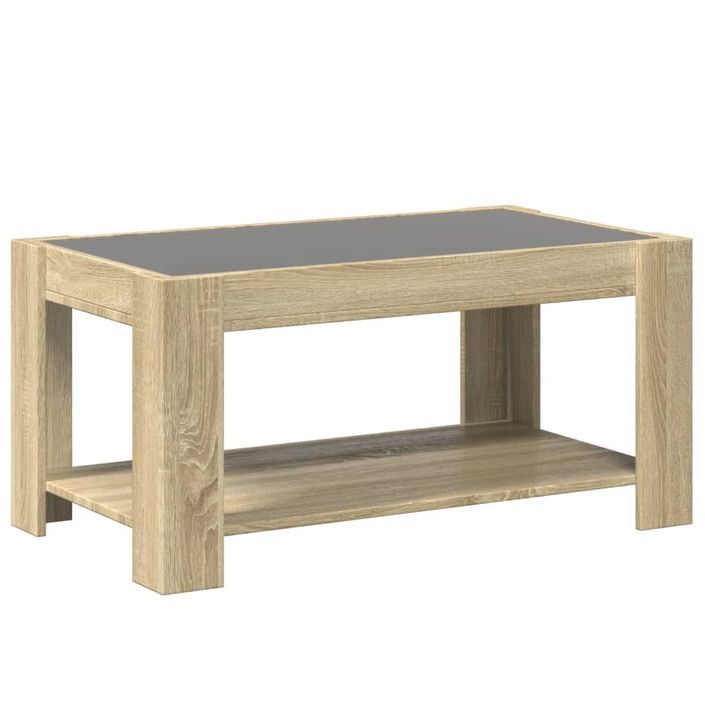 Table basse avec LED chêne sonoma 93x53x45 cm bois d'ingénierie - Photo n°8