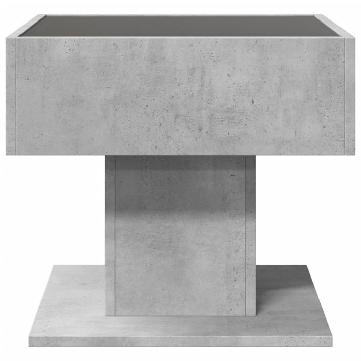 Table basse avec LED gris béton 50x50x45 cm bois d'ingénierie - Photo n°6