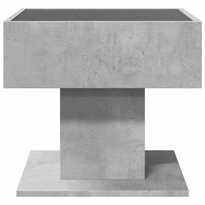 Table basse avec LED gris béton 50x50x45 cm bois d'ingénierie - Photo n°7