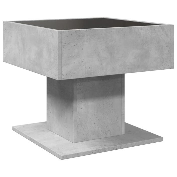 Table basse avec LED gris béton 50x50x45 cm bois d'ingénierie - Photo n°8