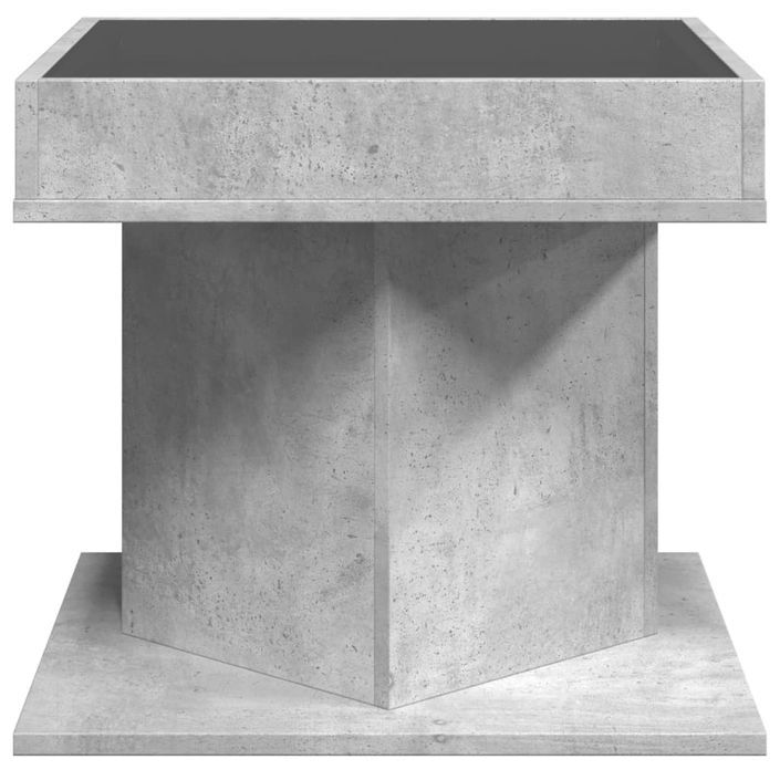 Table basse avec LED gris béton 50x50x45 cm bois d'ingénierie - Photo n°7