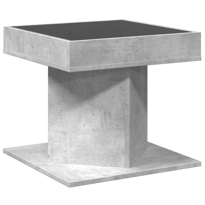 Table basse avec LED gris béton 50x50x45 cm bois d'ingénierie - Photo n°8