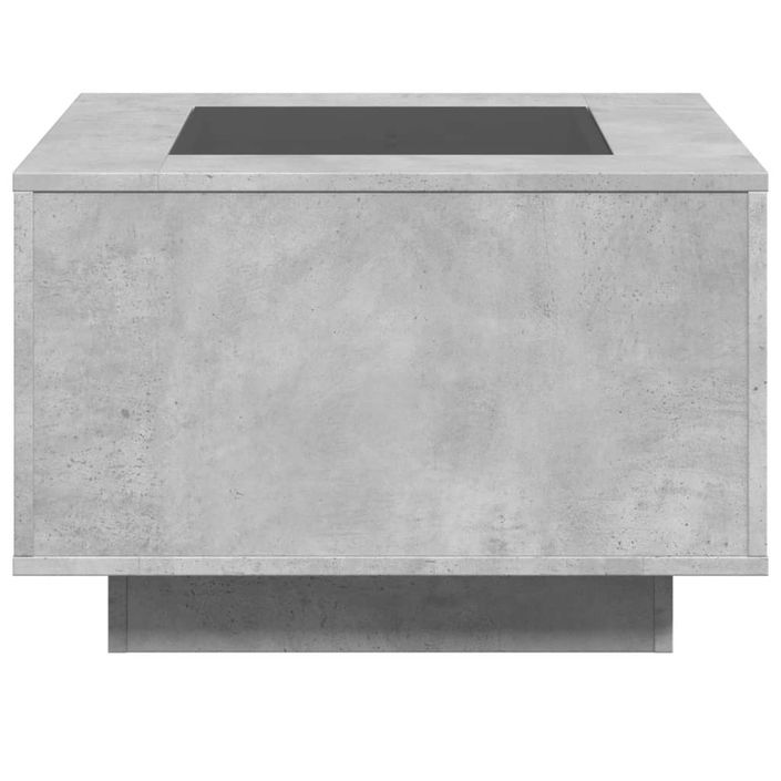 Table basse avec LED gris béton 60x60x40 cm bois d'ingénierie - Photo n°7