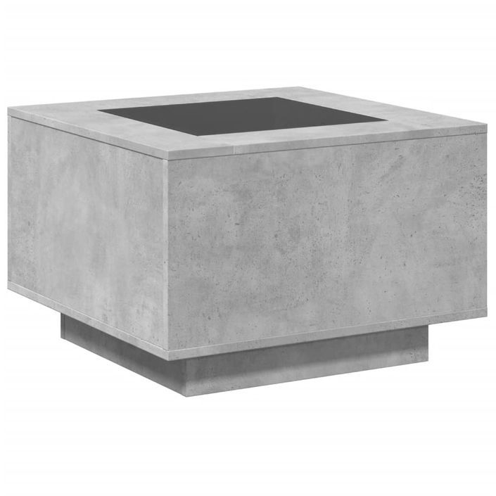 Table basse avec LED gris béton 60x60x40 cm bois d'ingénierie - Photo n°8