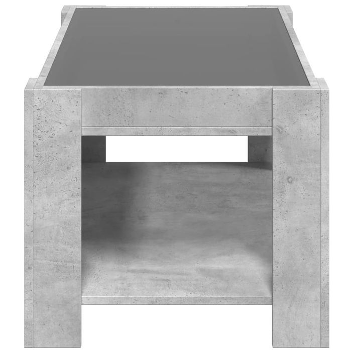 Table basse avec LED gris béton 93x53x45 cm bois d'ingénierie - Photo n°7