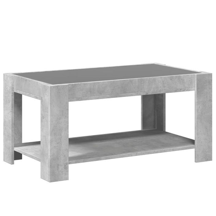 Table basse avec LED gris béton 93x53x45 cm bois d'ingénierie - Photo n°8