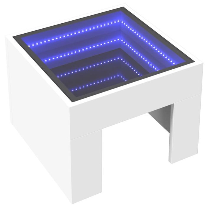 Table basse avec LED infini blanc 40x40x30 cm - Photo n°3