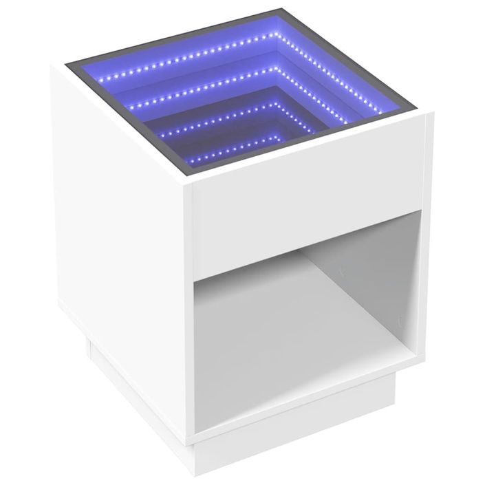 Table basse avec LED infini blanc 40x40x50 cm - Photo n°3