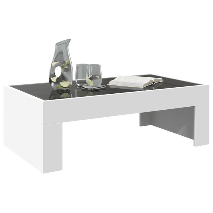 Table basse avec LED infini blanc 90x50x30 cm - Photo n°5