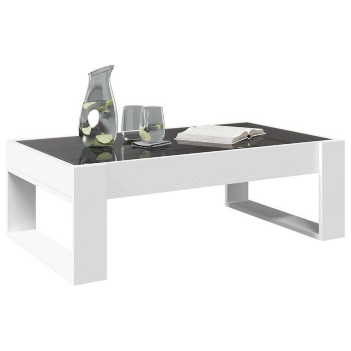 Table basse avec LED infini blanc 90x53x30 cm - Photo n°5