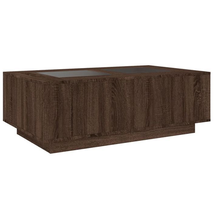 Table basse avec LED infini chêne marron 116x69x40 cm - Photo n°8