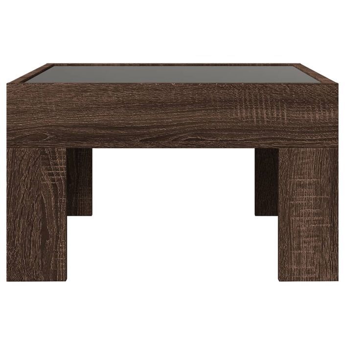 Table basse avec LED infini chêne marron 50x50x30 cm - Photo n°6