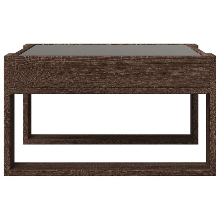 Table basse avec LED infini chêne marron 50x53x30 cm - Photo n°6