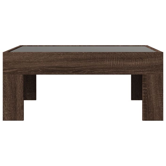 Table basse avec LED infini chêne marron 70x50x30 cm - Photo n°6