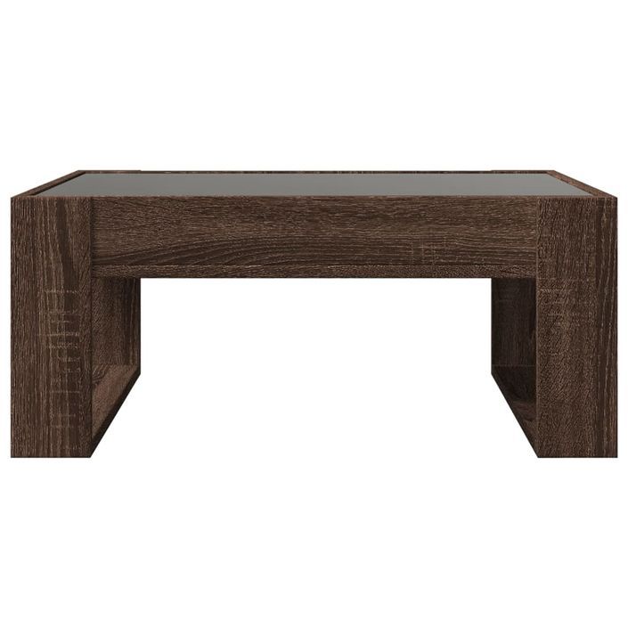 Table basse avec LED infini chêne marron 70x53x30 cm - Photo n°5