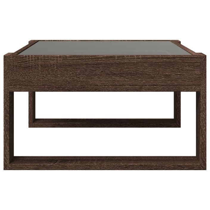 Table basse avec LED infini chêne marron 70x53x30 cm - Photo n°6