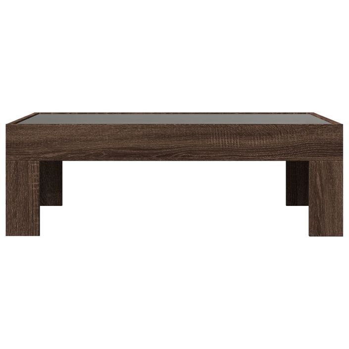 Table basse avec LED infini chêne marron 90x50x30 cm - Photo n°6