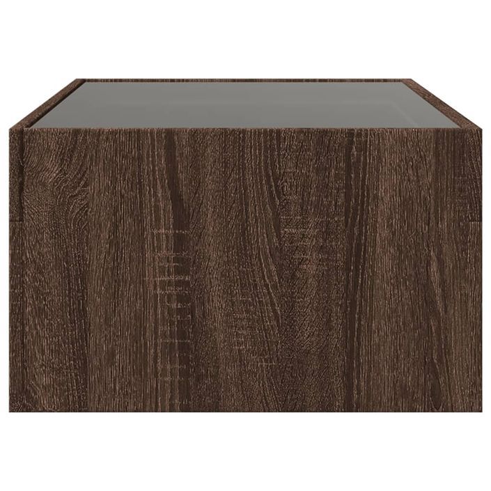 Table basse avec LED infini chêne marron 90x50x30 cm - Photo n°7