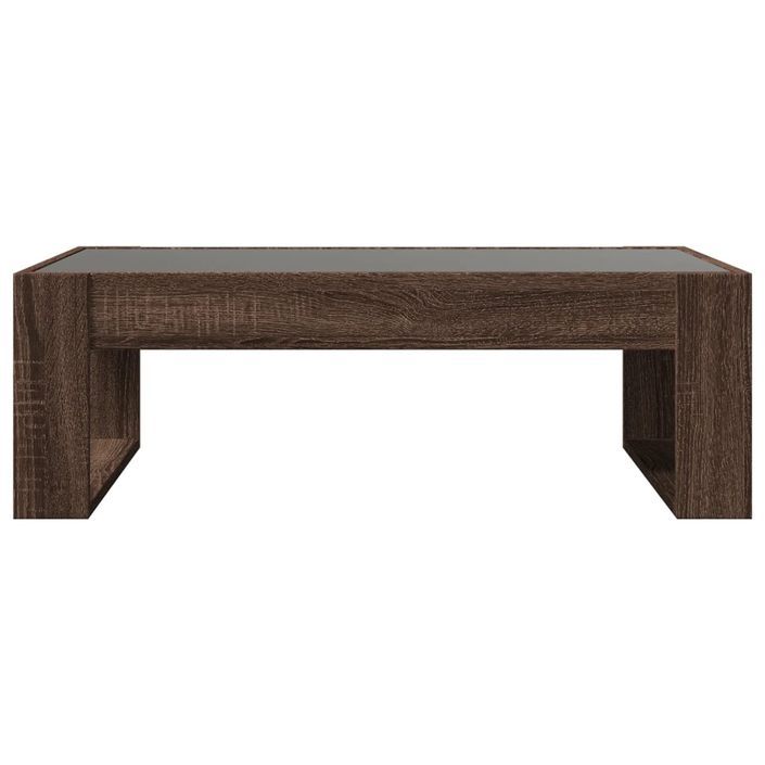 Table basse avec LED infini chêne marron 90x53x30 cm - Photo n°6