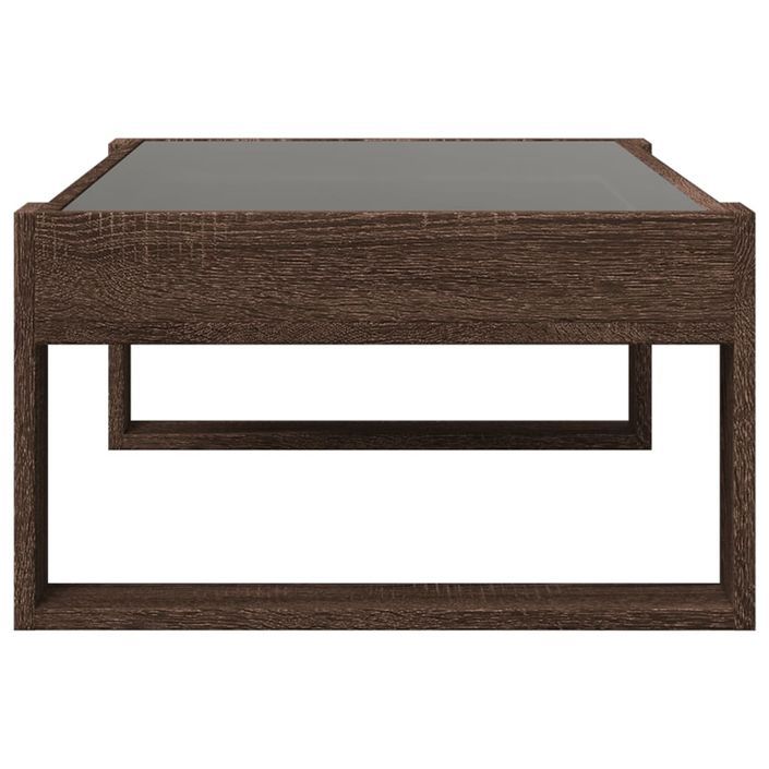 Table basse avec LED infini chêne marron 90x53x30 cm - Photo n°7