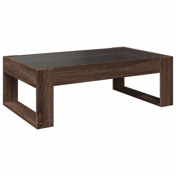 Table basse avec LED infini chêne marron 90x53x30 cm - Photo n°8