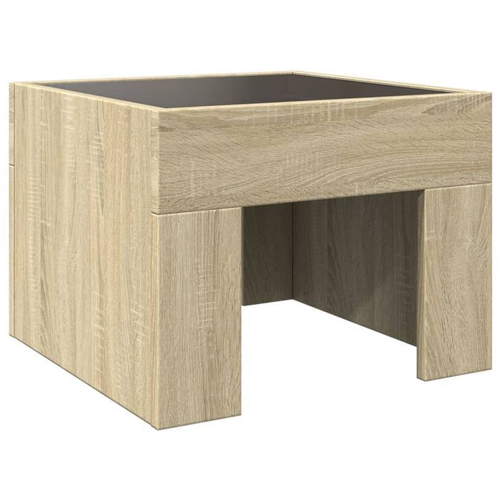 Table basse avec LED infini chêne sonoma 40x40x30 cm - Photo n°8