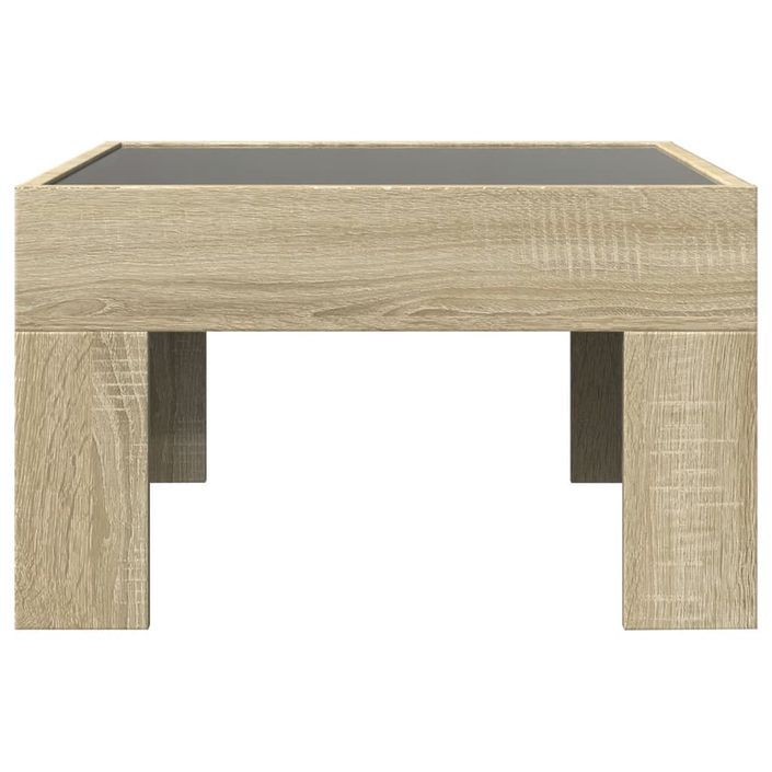 Table basse avec LED infini chêne sonoma 50x50x30 cm - Photo n°6