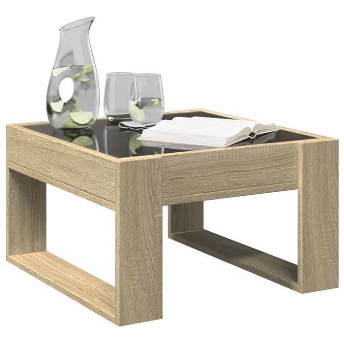 Table basse avec LED infini chêne sonoma 50x53x30 cm - Photo n°5