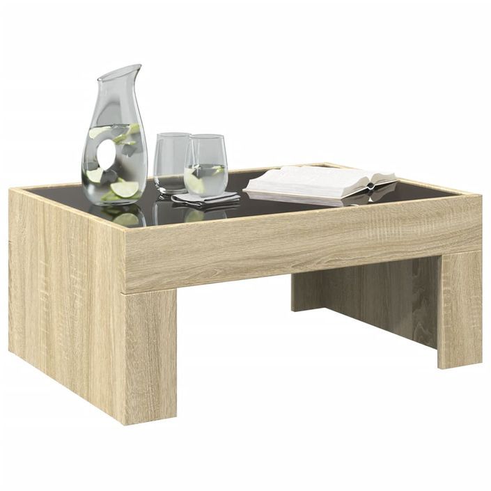 Table basse avec LED infini chêne sonoma 70x50x30 cm - Photo n°5