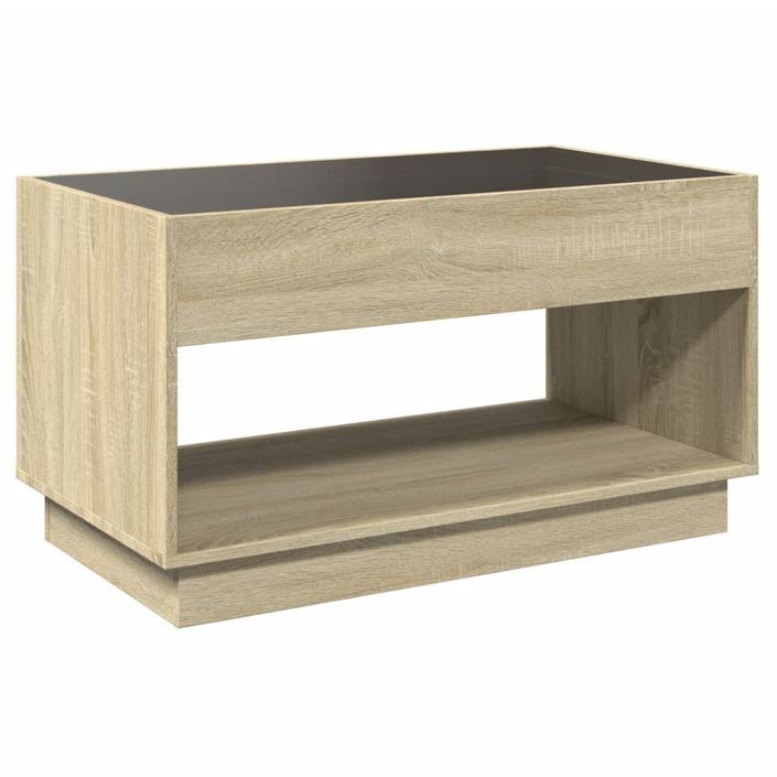 Table basse avec LED infini chêne sonoma 90x50x50 cm - Photo n°8