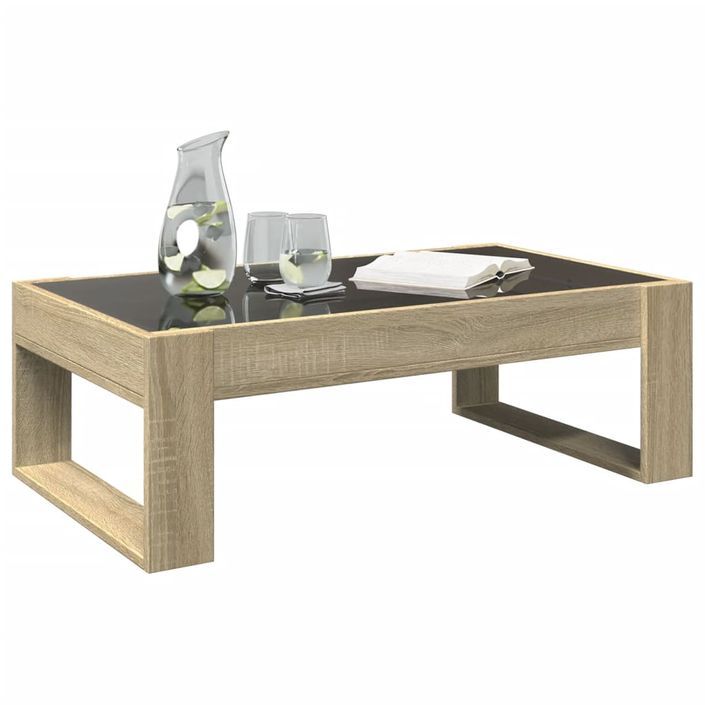 Table basse avec LED infini chêne sonoma 90x53x30 cm - Photo n°5