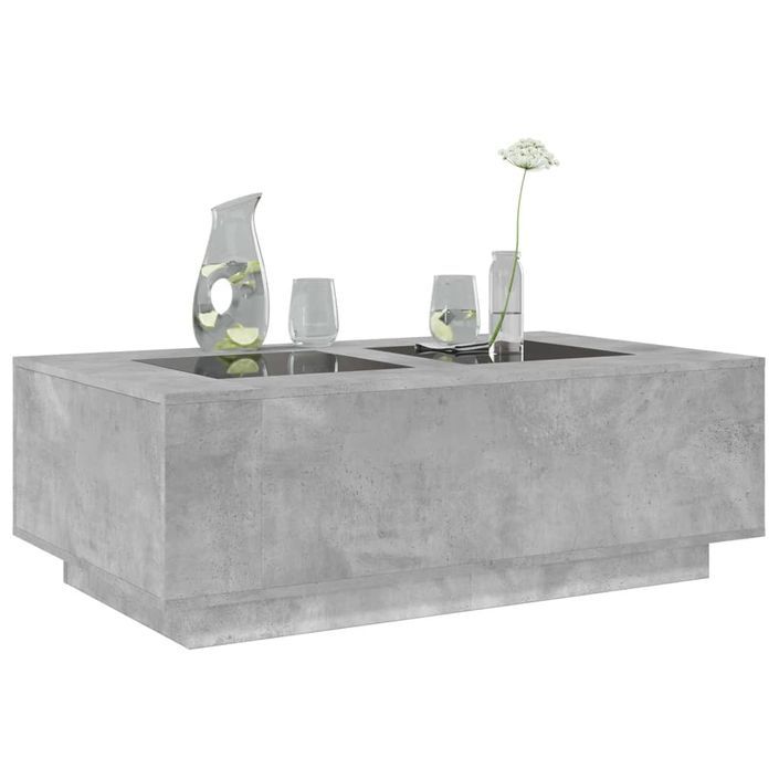 Table basse avec LED infini gris béton 116x69x40 cm - Photo n°5