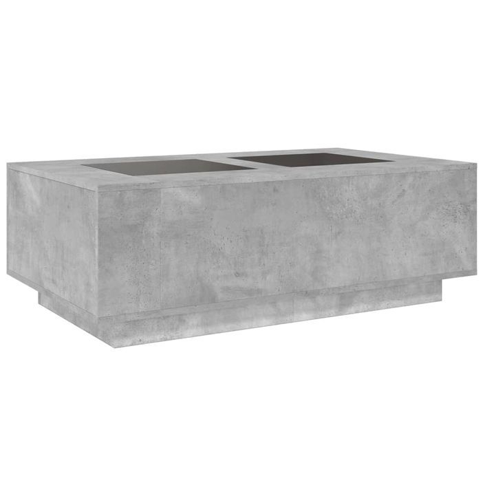 Table basse avec LED infini gris béton 116x69x40 cm - Photo n°8