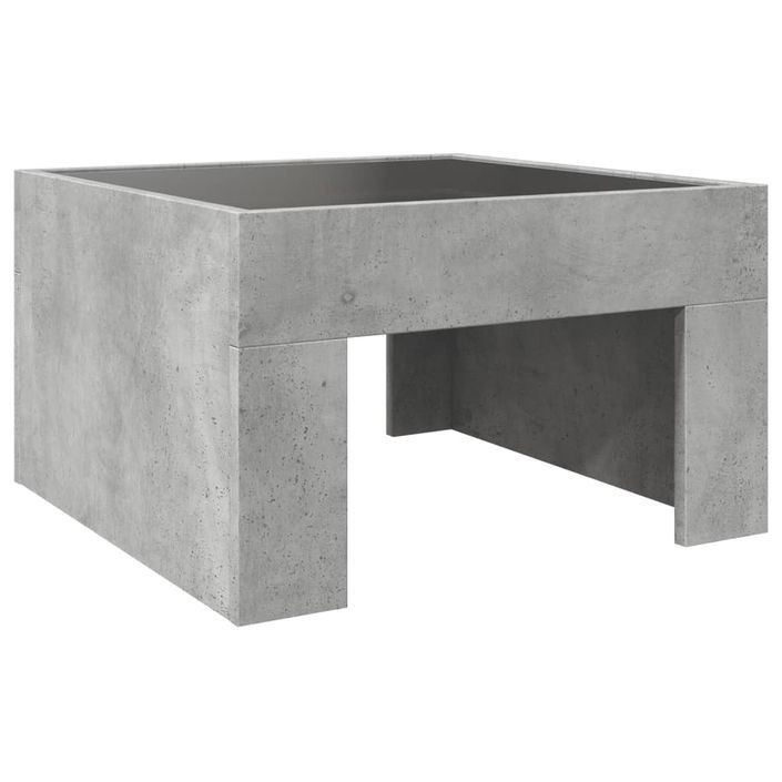 Table basse avec LED infini gris béton 50x50x30 cm - Photo n°8