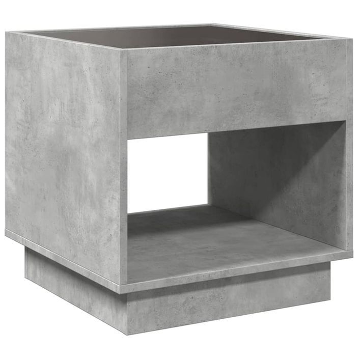 Table basse avec LED infini gris béton 50x50x50 cm - Photo n°8