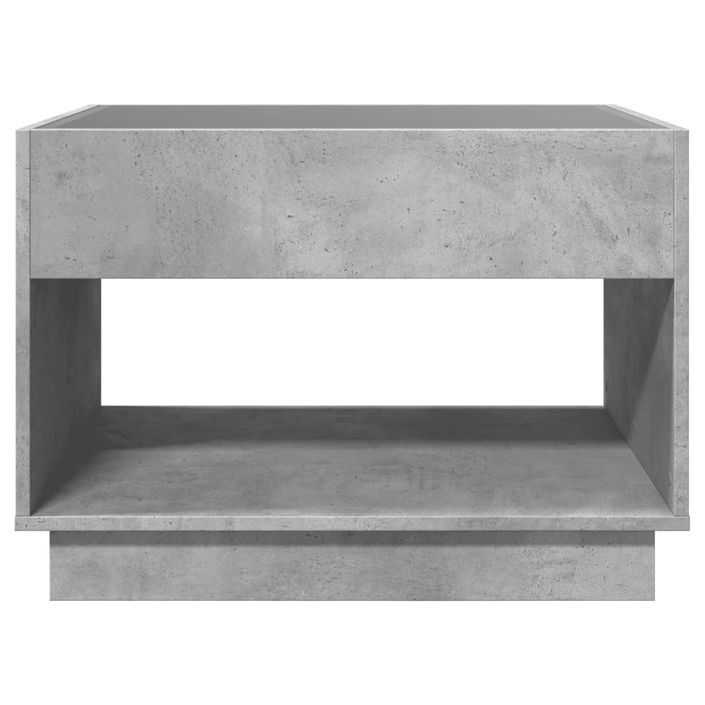 Table basse avec LED infini gris béton 70x50x50 cm - Photo n°6