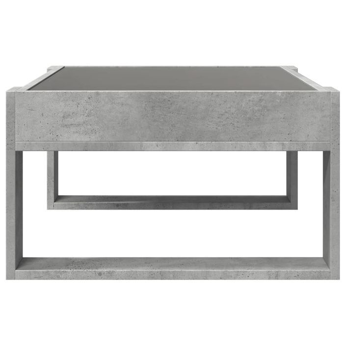 Table basse avec LED infini gris béton 70x53x30 cm - Photo n°7