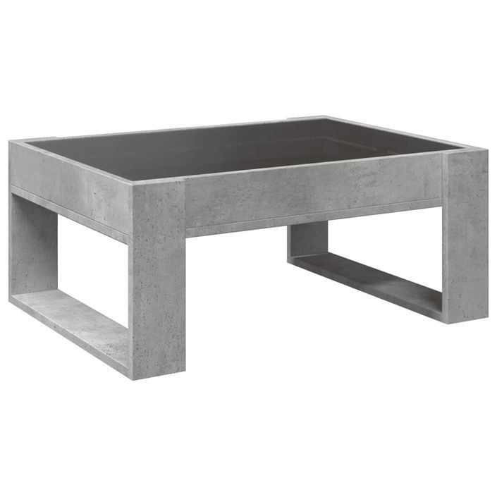 Table basse avec LED infini gris béton 70x53x30 cm - Photo n°8