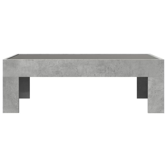 Table basse avec LED infini gris béton 90x50x30 cm - Photo n°6