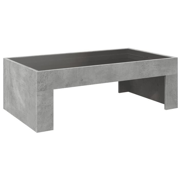 Table basse avec LED infini gris béton 90x50x30 cm - Photo n°8