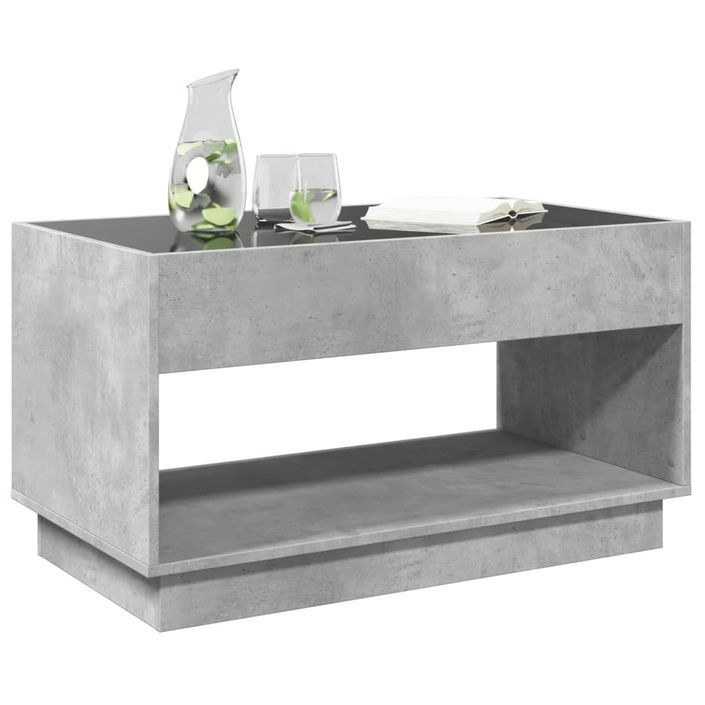 Table basse avec LED infini gris béton 90x50x50 cm - Photo n°4