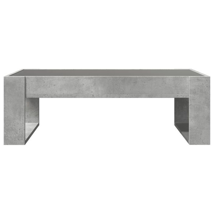 Table basse avec LED infini gris béton 90x53x30 cm - Photo n°6