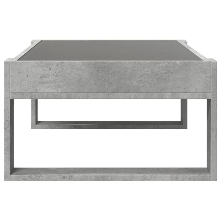 Table basse avec LED infini gris béton 90x53x30 cm - Photo n°7