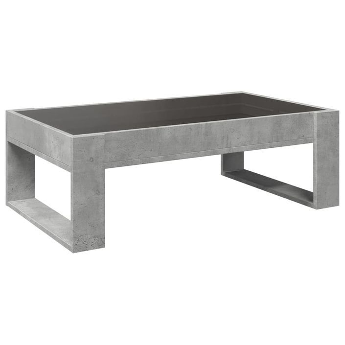 Table basse avec LED infini gris béton 90x53x30 cm - Photo n°8