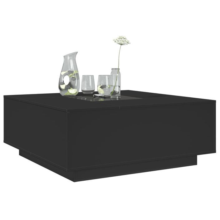 Table basse avec LED infini noir 100x100x40 cm - Photo n°5