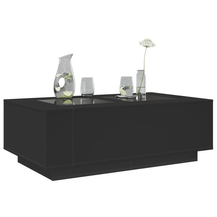 Table basse avec LED infini noir 116x69x40 cm - Photo n°5