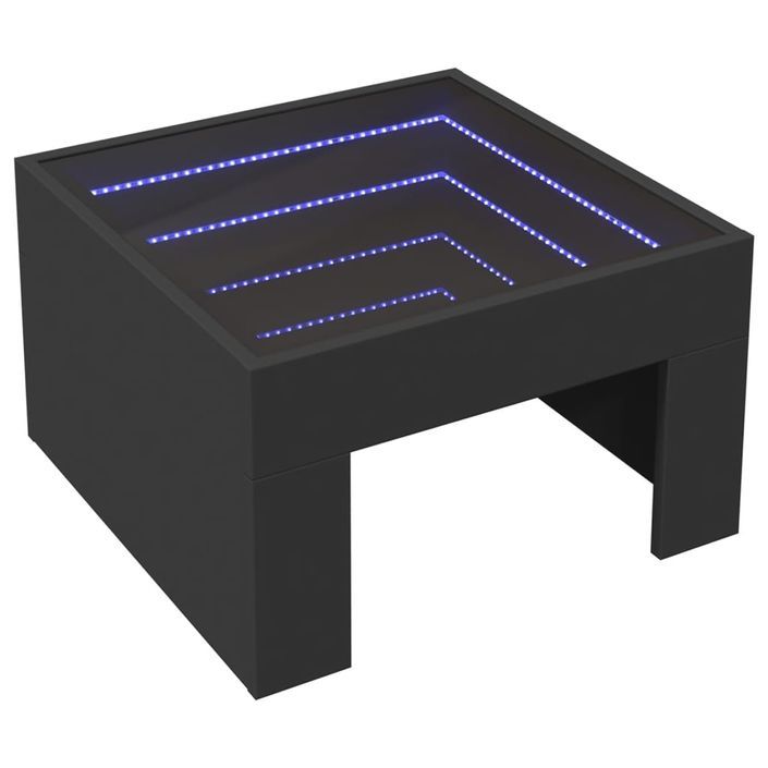 Table basse avec LED infini noir 50x50x30 cm - Photo n°3